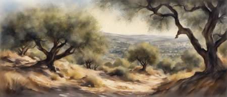 Jerusalem forest olive trees